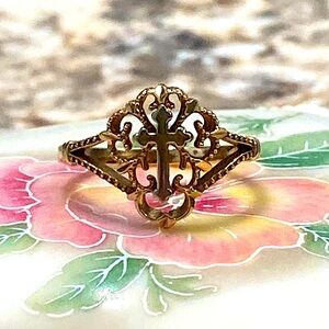 Solid Gold Cross Ring ✝️